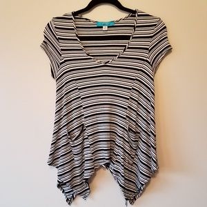 Button's Handkerchief Hem V Neck with pockets M